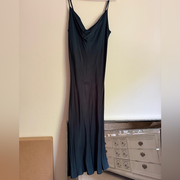 Zara emerald green midi cowl slip dress - Picture 4 of 9